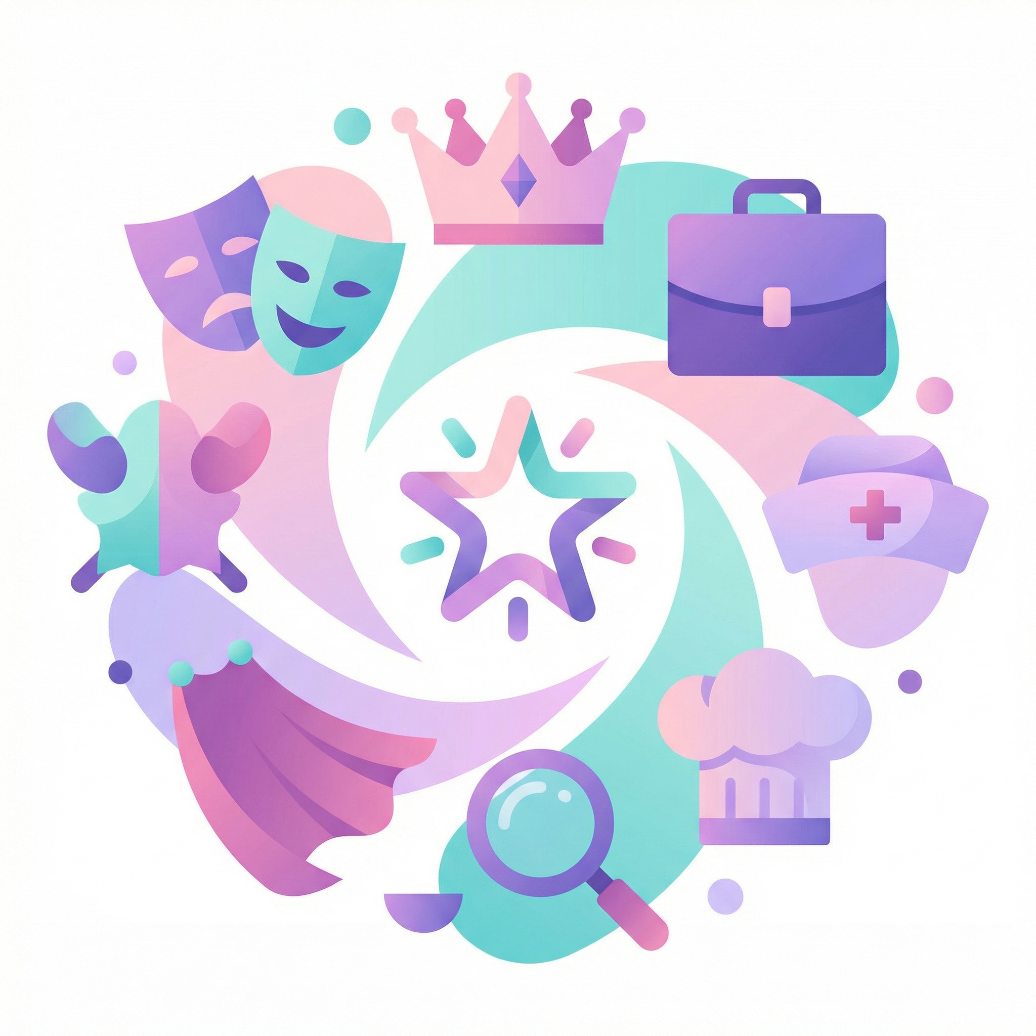 Various roleplay scenario icons