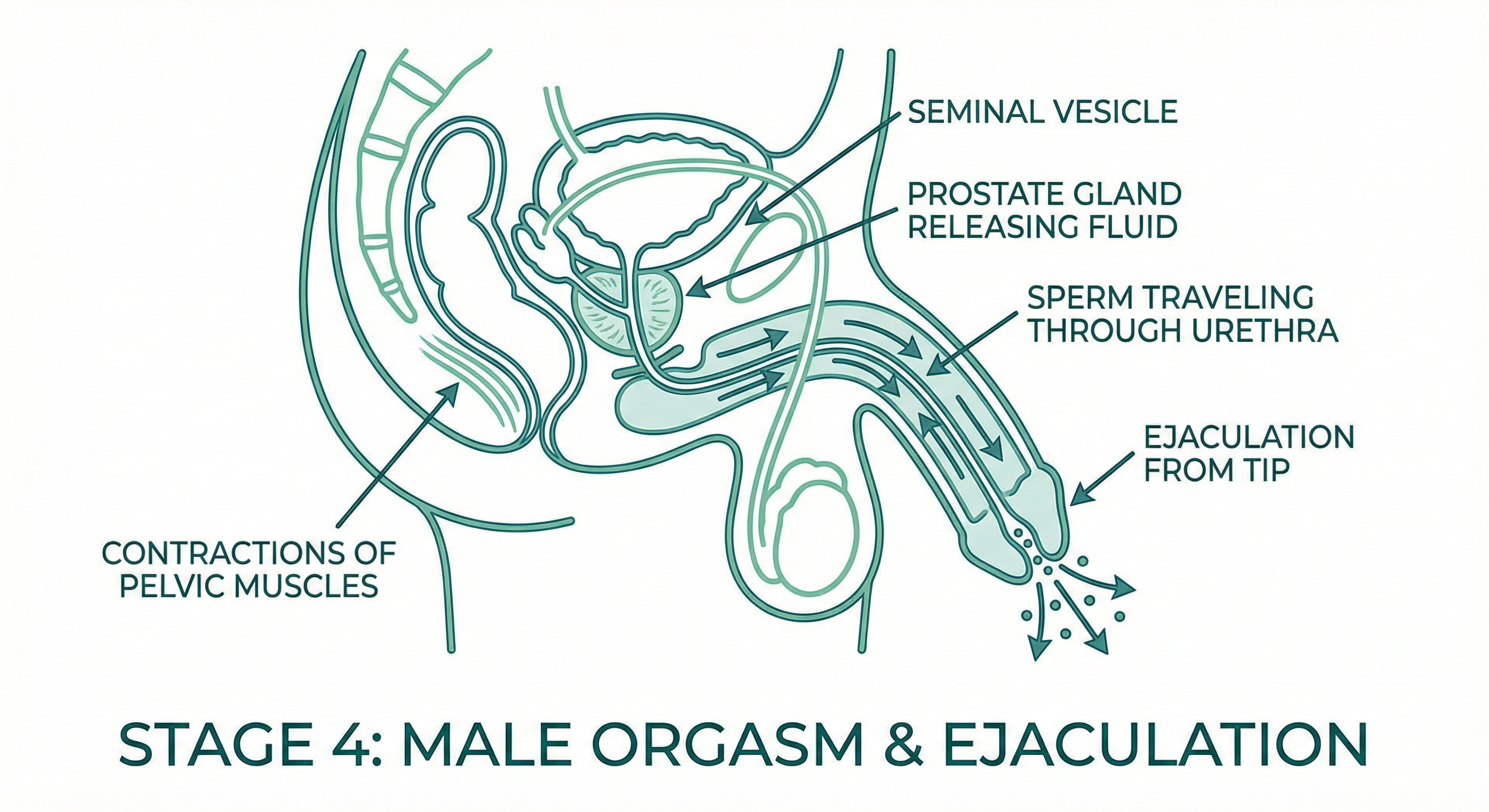 Male orgasm and ejaculation anatomy